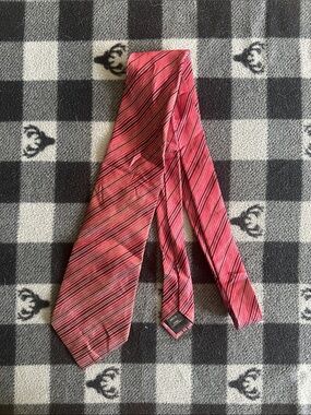 jf j.ferrar Red Striped Men's Tie